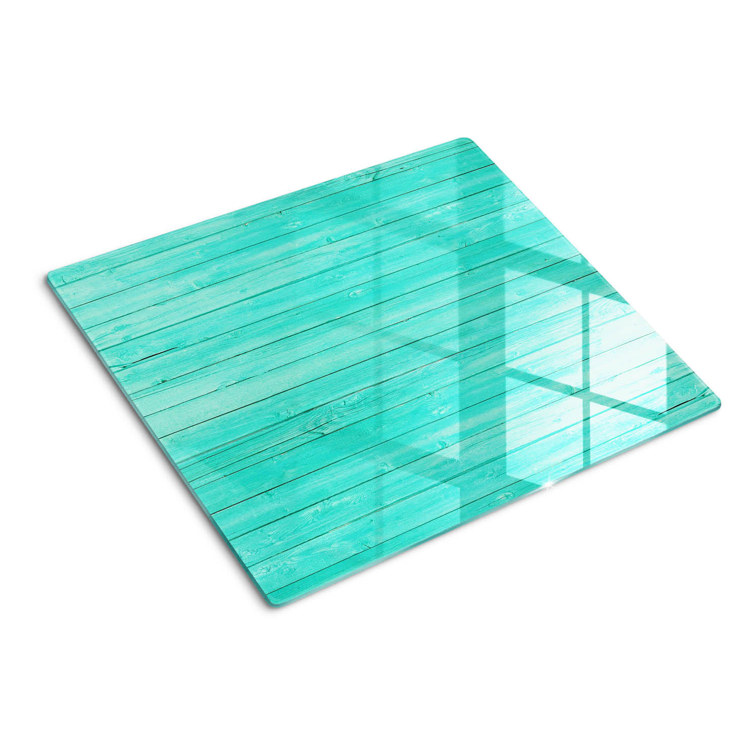 GLASPLATTE 60x52 cm Grüne Bretter - Grün, Glas (60/0.4/52cm) - TULUP