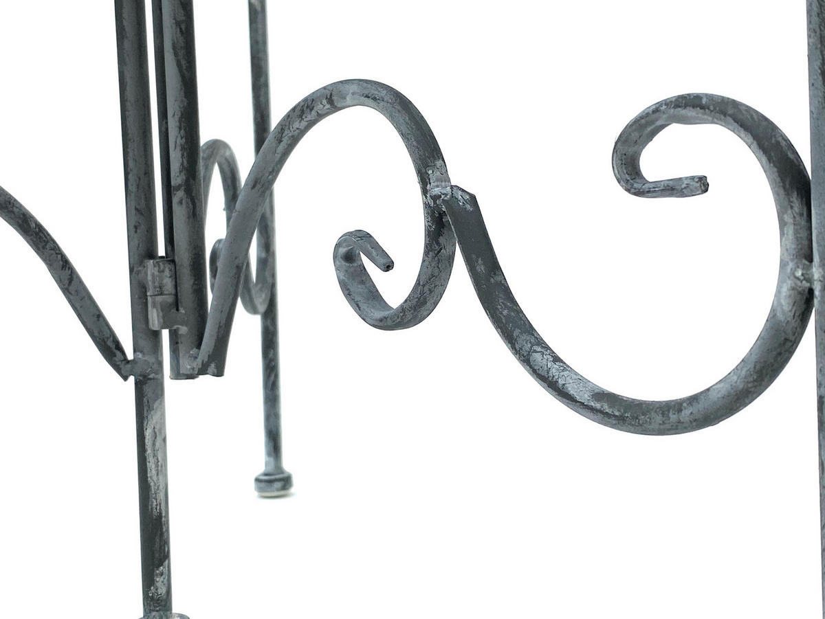 BLUMENTREPPE rund 3 Körbe Metall Grau antik 45/75 cm - Grau, Metall (23/75/23cm) - DanDiBo