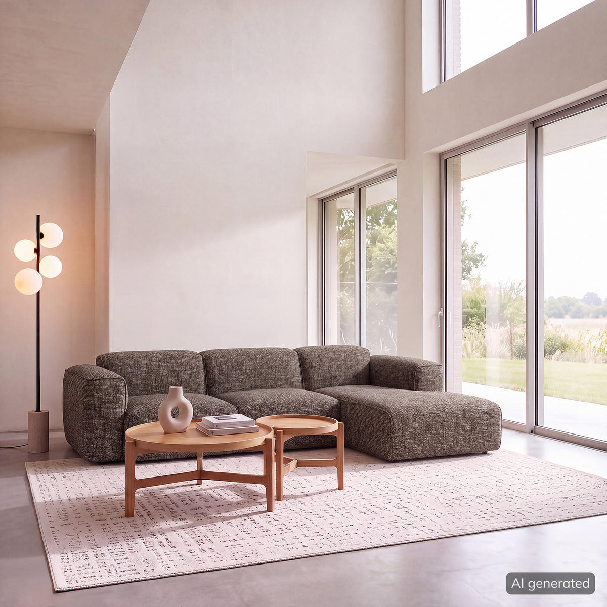 3-SITZER ECKSOFA mit Longchair - Schwarz/Grau, Kunststoff/Textil (284/173cm) - home24