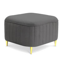 POUF Dunkelgrau Loren Stoff Castel Goldene Beine - Grau, Textil (60/41/60cm) - Sepro Meble