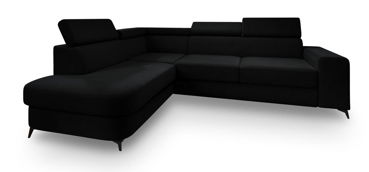 ROHOVÁ SEDAČKA ALVORO černá - černá, kov/dřevo (253/190cm) - MASSENO