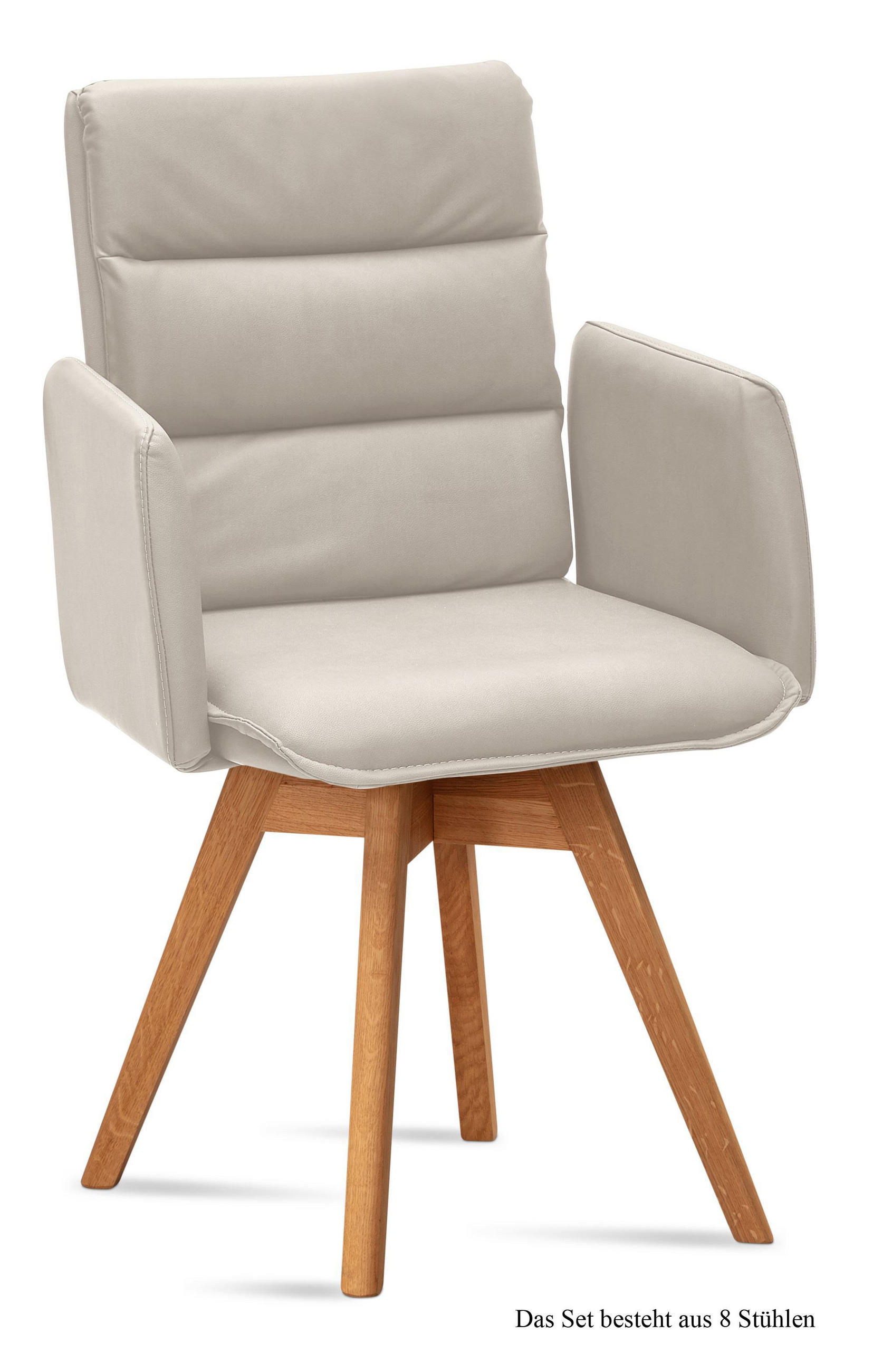 ARMLEHNSTUHL drehbar (8er-Set) Dorri 52x92x60 Eiche geölt/Natur - Eichefarben/Naturfarben, Kunststoff (60/92/52cm) - 58aufmkessel