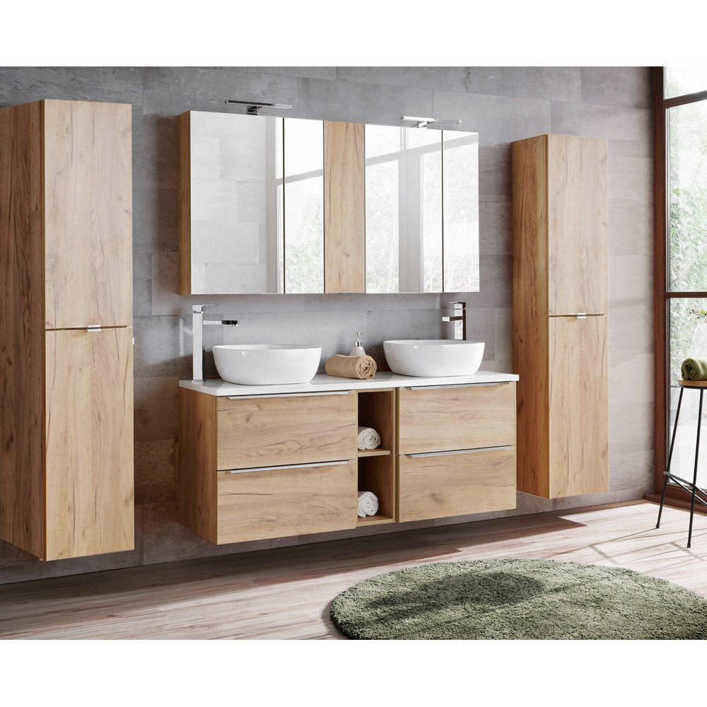 BADMÖBEL-SET 4-TLG. Toskana-56 - Braun, Holzwerkstoff (250/190/46cm) - Lomado