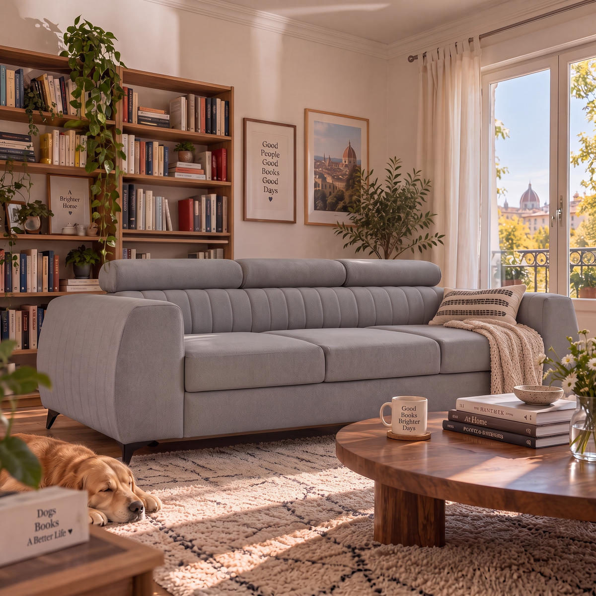 3-SITZER Sofa PIERO mit Schlaffunktion 125x195 Velours Hellgrau - Hellgrau/Schwarz, Holz/Textil (260/90/100cm) - Muffo