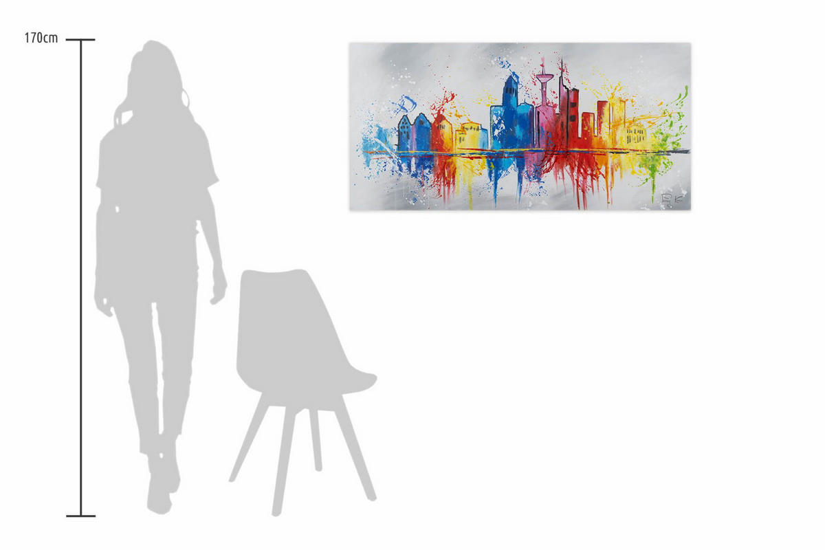 ACRYLBILD HANDGEMALT 120/60 cm - Multicolor/Grau, Holz/Textil (120/60cm) - KUNSTLOFT
