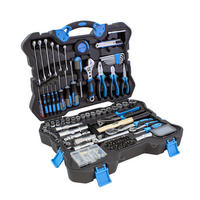 WERKZEUGKOFFER 135-teilig | Mit Hammer, Schraubendreher, Steckschlüssel, Bitsatz, Taschenlampe uvm. - Blau, Metall (43.5/15/55cm) - Karcher