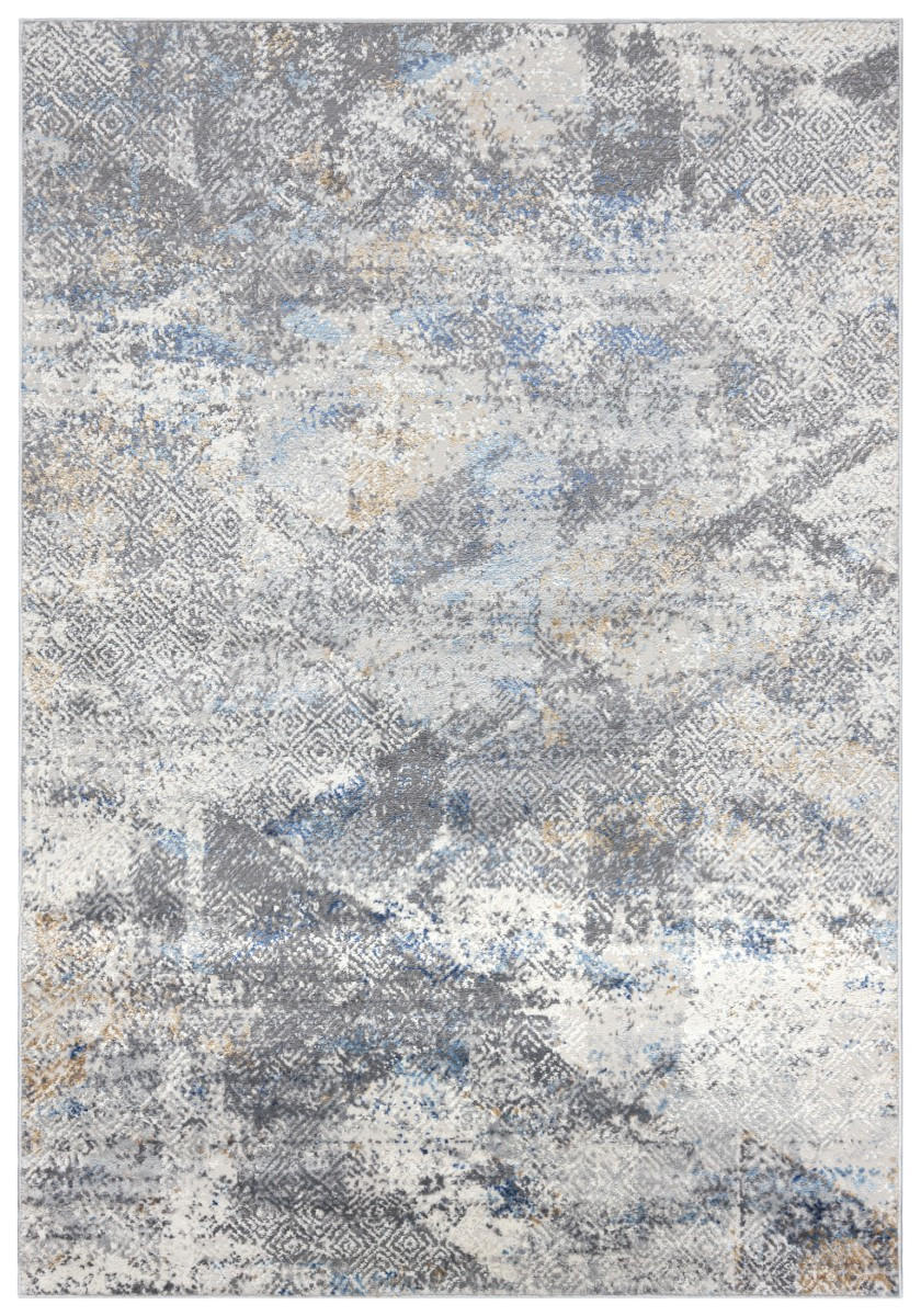 KOBEREC béžový krémový abstraktní - 120 x 170 cm - šedá, textil (120/170cm) - Mazovia