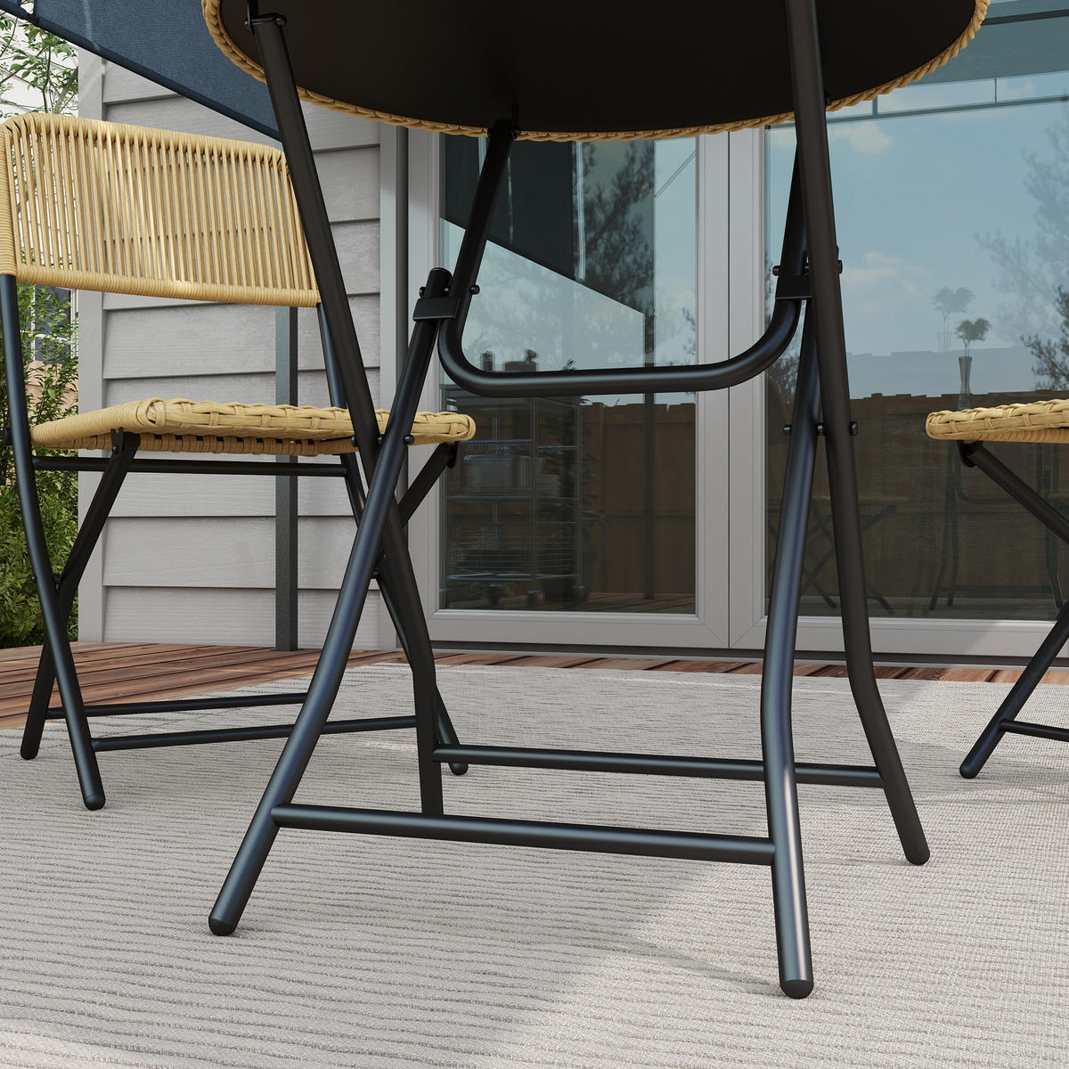 GARTENMÖBEL Set, Stahl, PE Rattan, Gelb - Gelb, Metall - Outsunny