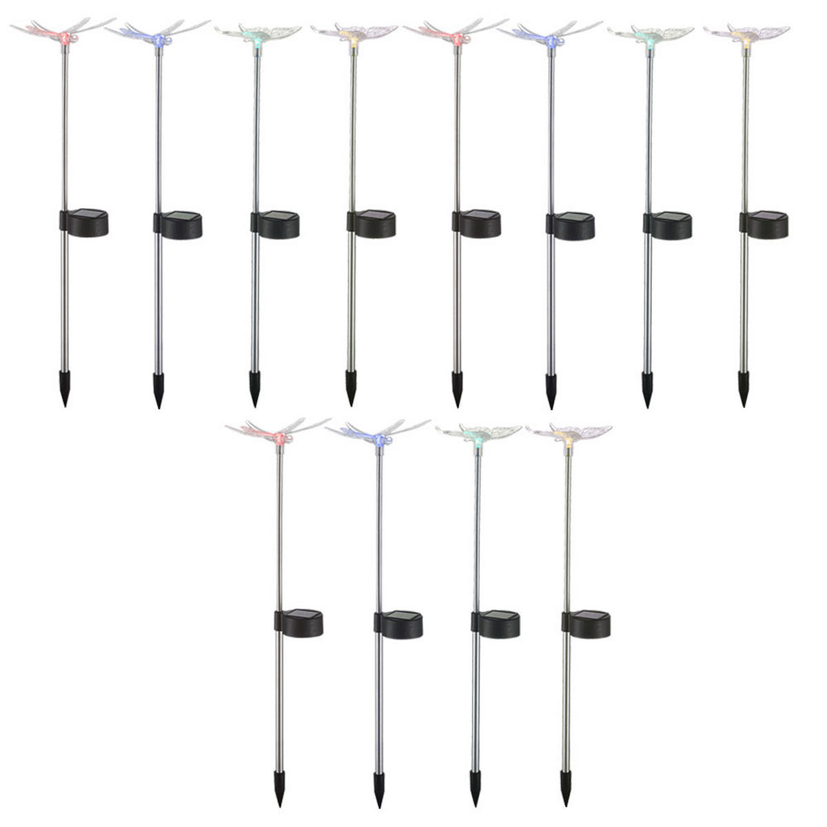 LED AUSSENLEUCHTE Klar Kunststoff 12er Set - Klar, Kunststoff (6/7/42cm) - Globo Lighting