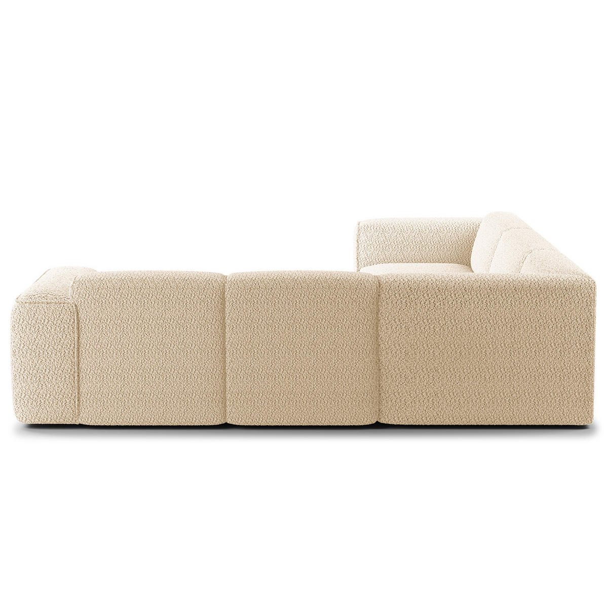 ECKSOFA mit Rundecke - Beige/Schwarz, Kunststoff/Textil (325/260cm) - home24