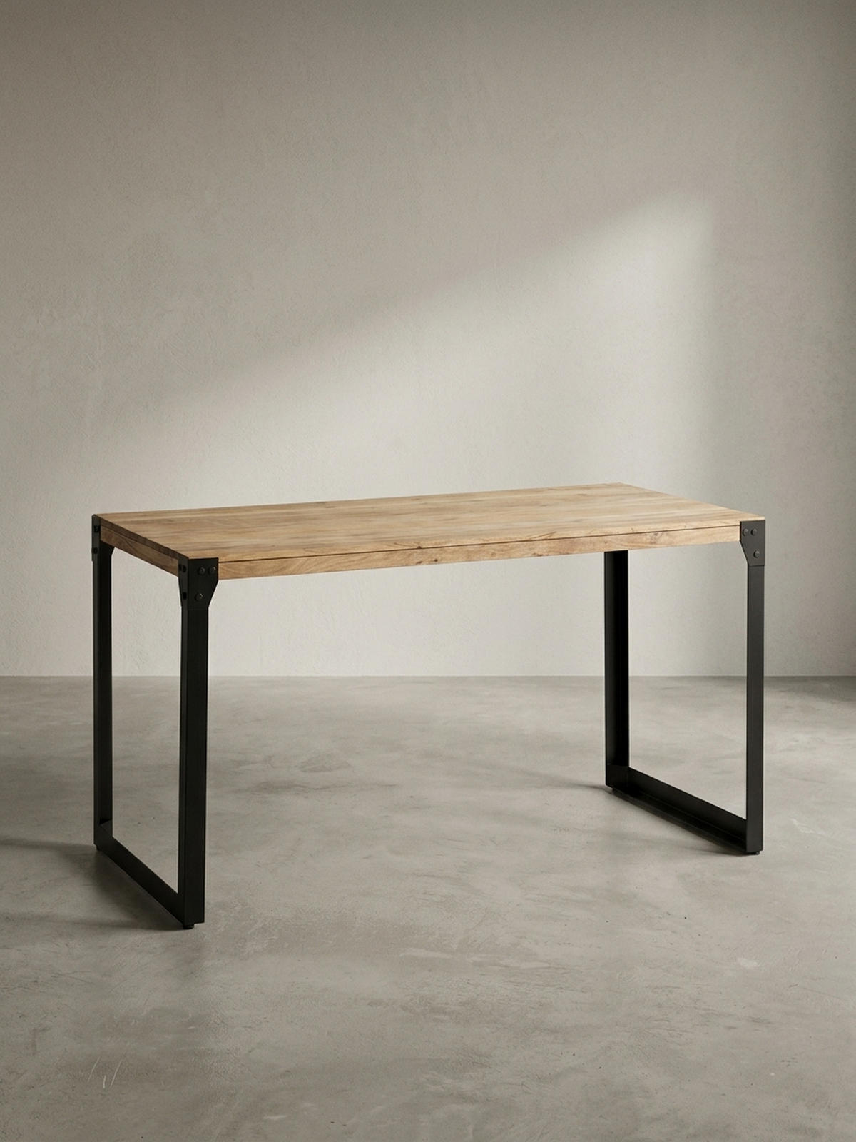 ESSTISCH Massivholz Metall Rechteckig Industrial, Akazie 180x90x76 cm - Schwarz/Akaziefarben, Holz/Metall (90/180/76cm) - KADIMA DESIGN