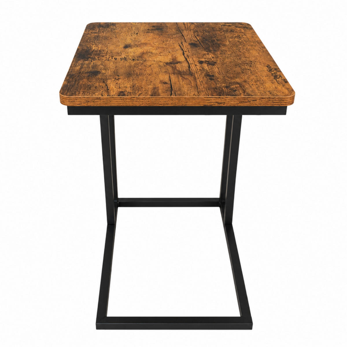 BEISTELLTISCH Metall Holzoptik Schwarz Dunkelbraun mit Rollen oder Standfüßen – 50x35x54 cm - Schwarz/Braun, Holzwerkstoff/Metall (50/35/54cm) - Begryf