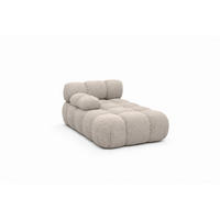 CHAISELONGUE Modular, Bouclé-Stoff Abriamo, Beige, Links, Selia - Beige, Holz (95/70/160cm) - Kaiser Möbel