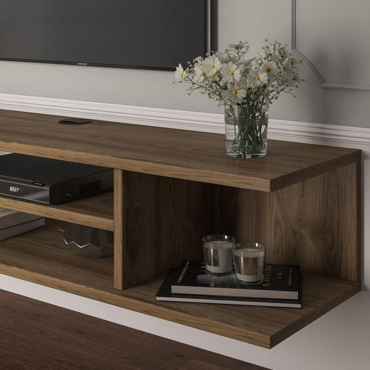 TV-ELEMENT Pivot Braun - Eichefarben, Holzwerkstoff (29.5/23.2/120cm) - Decorotika