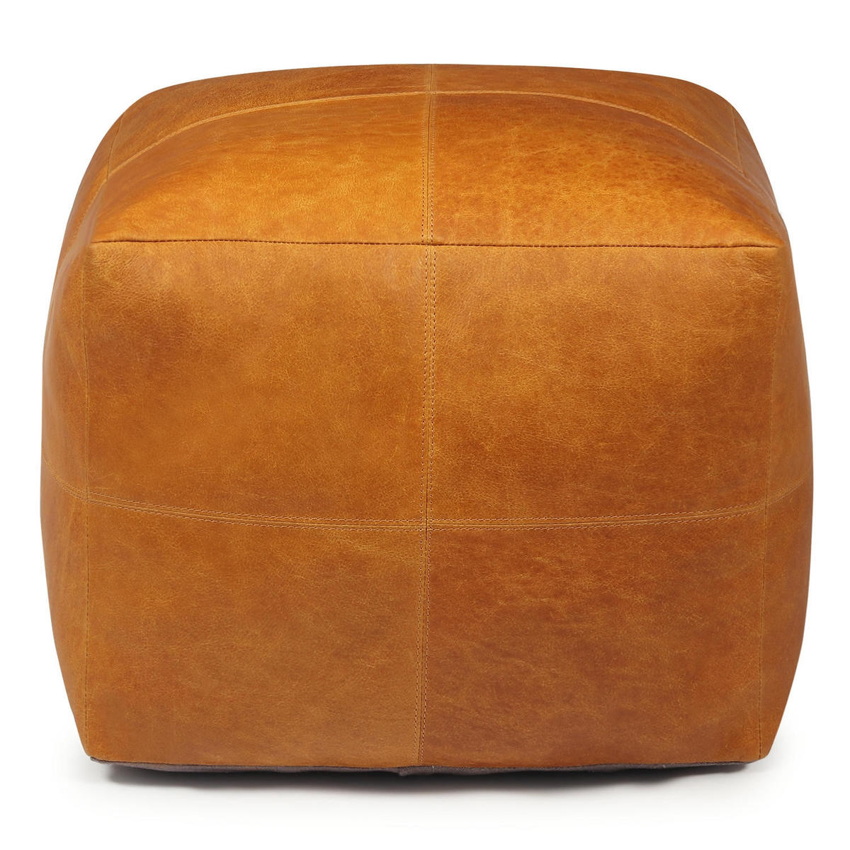 POUF 50/50/45 cm Echtleder Cognacbraun - Braun, Leder (50/45/50cm) - Furnhouse
