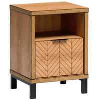 NACHTTISCH Fun mit Schublade, mit Beinen, Karamell-Eiche - Eichefarben/Schwarz, Holzwerkstoff (47/65/41cm) - Beautysofa