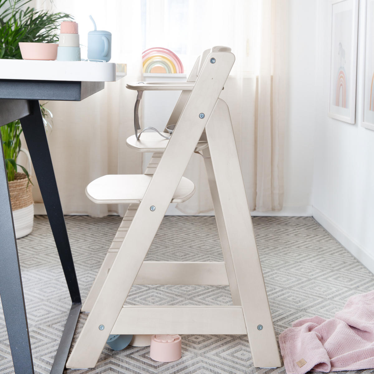 KINDERHOCHSTUHL Sit Up Flex Natur-Grau - Hellgrau, Holzwerkstoff (44.5/80/54cm) - Roba