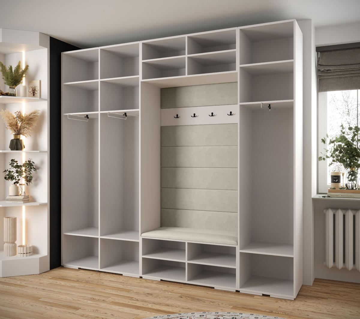 GARDEROBEN-SET 236,7/250/47 - Kaschmir/Goldfarben, Holz/Kunststoff (250/236.7/47cm) - Abiks Möbel