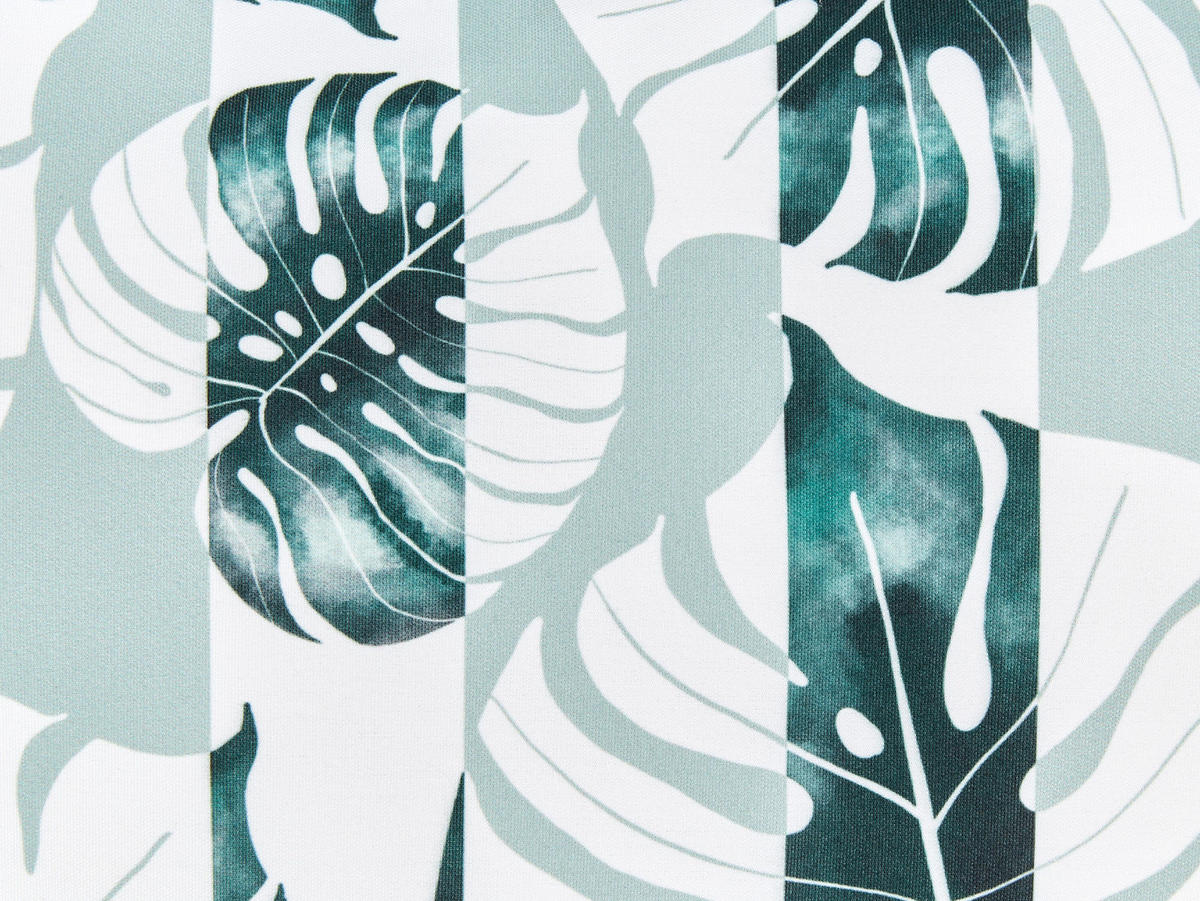 OUTDOOR-KISSEN 2er-Set Blattmuster grün 40/60 cm Termini - Hellgrau, Textil (40/60cm) - Beliani