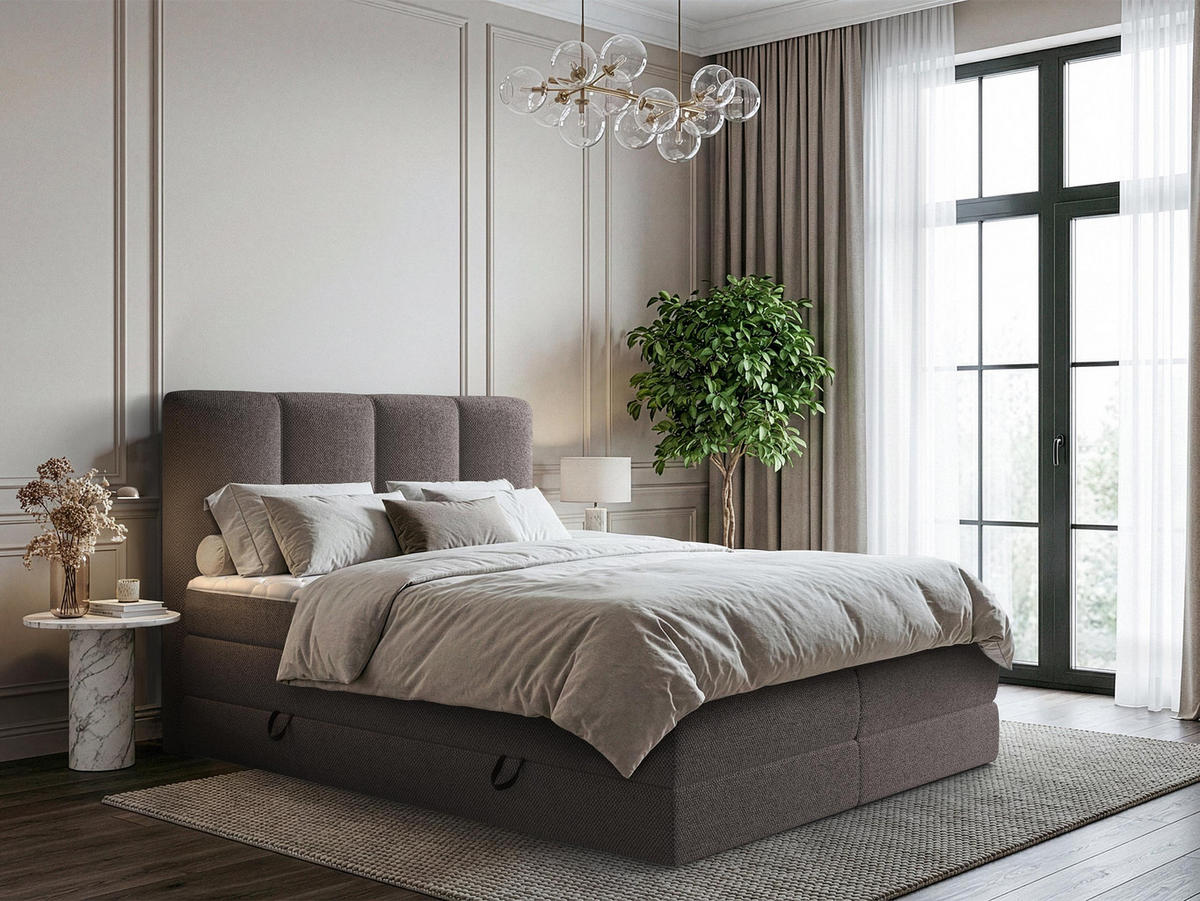 BOXSPRINGBETT Point - Dunkelgrau, Holz/Holzwerkstoff (140/200cm) - MIRJAN24