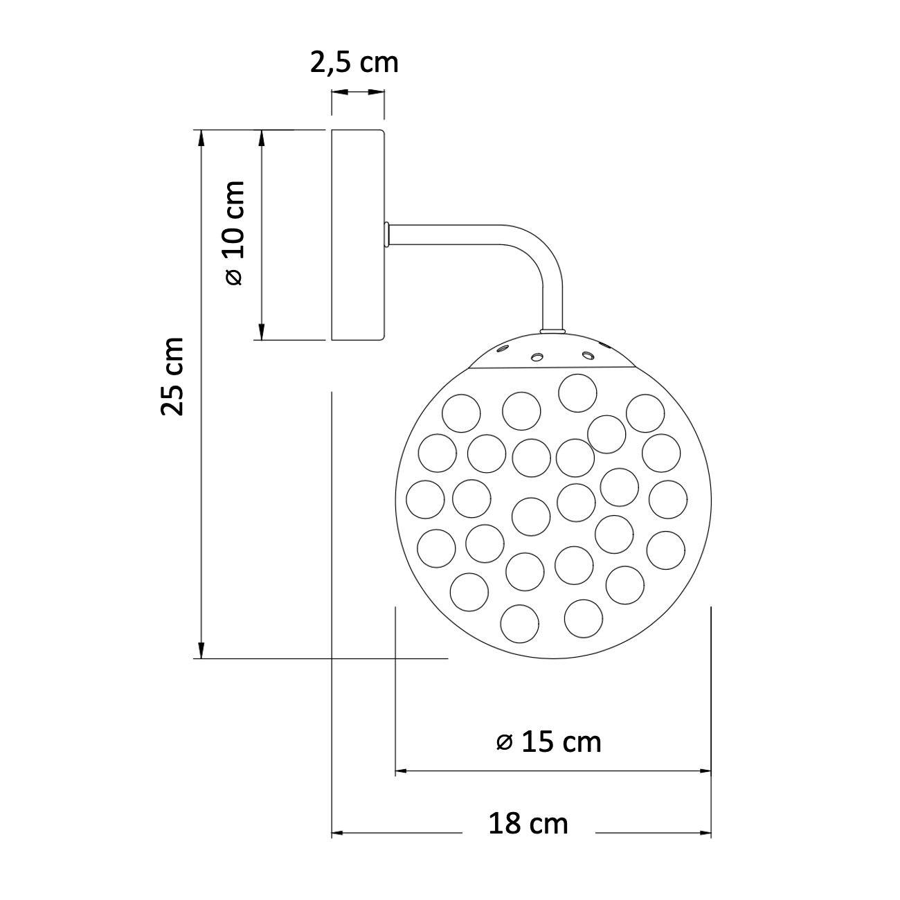 WANDLEUCHTE Winoa, Gold / Messing, 25cm - Goldfarben, Glas (15/25/18cm) - KOSILUM