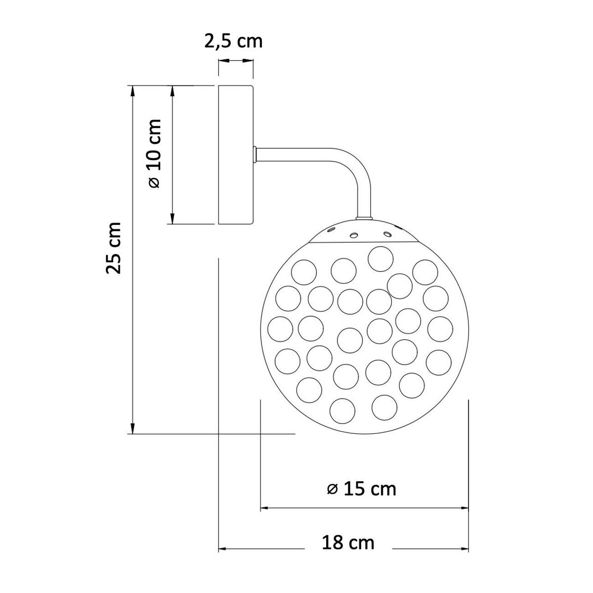 WANDLEUCHTE Winoa, Gold / Messing, 25cm - Goldfarben, Glas (15/25/18cm) - KOSILUM