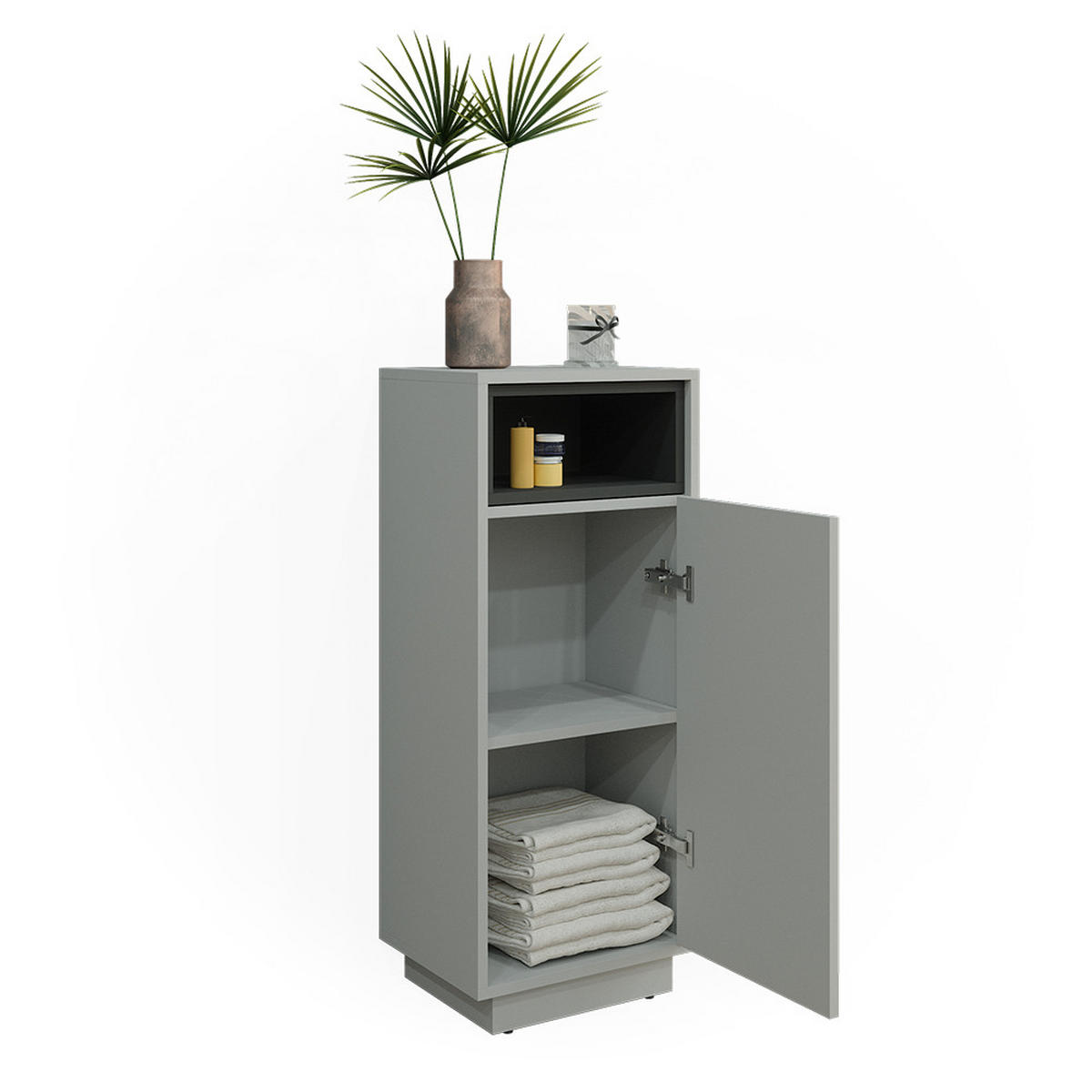 MIDISCHRANK Beatrice Grau 38 x 93 cm - Grau, Holzwerkstoff (30/93/38cm) - Vicco