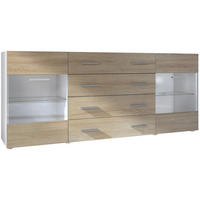 SIDEBOARD Carlos Eiche sägerau - Eiche San Remo, Holzwerkstoff (166/72/35cm) - Vladon