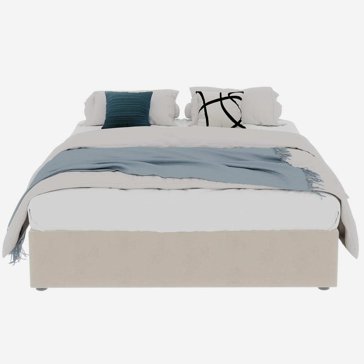 KREVET 140/200 cm s modernim dizajnom i stabilnom konstrukcijom, Bež - bež, tekstil (140/200cm) - Redom