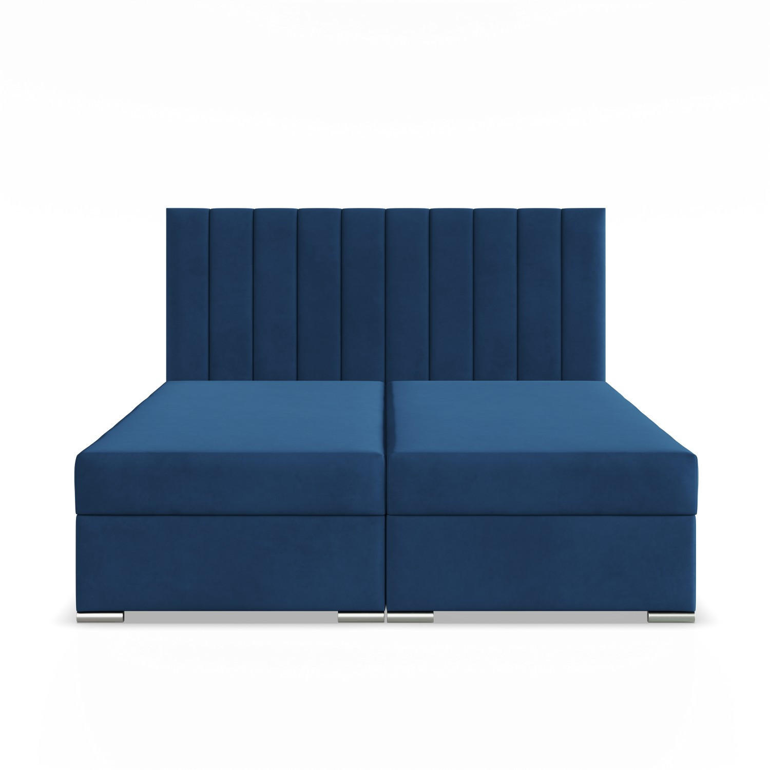 BOXBETT MIT KOPFTEIL 140x200 AGEN, Blau - Dunkelblau, Textil (140/200cm) - Mebligo