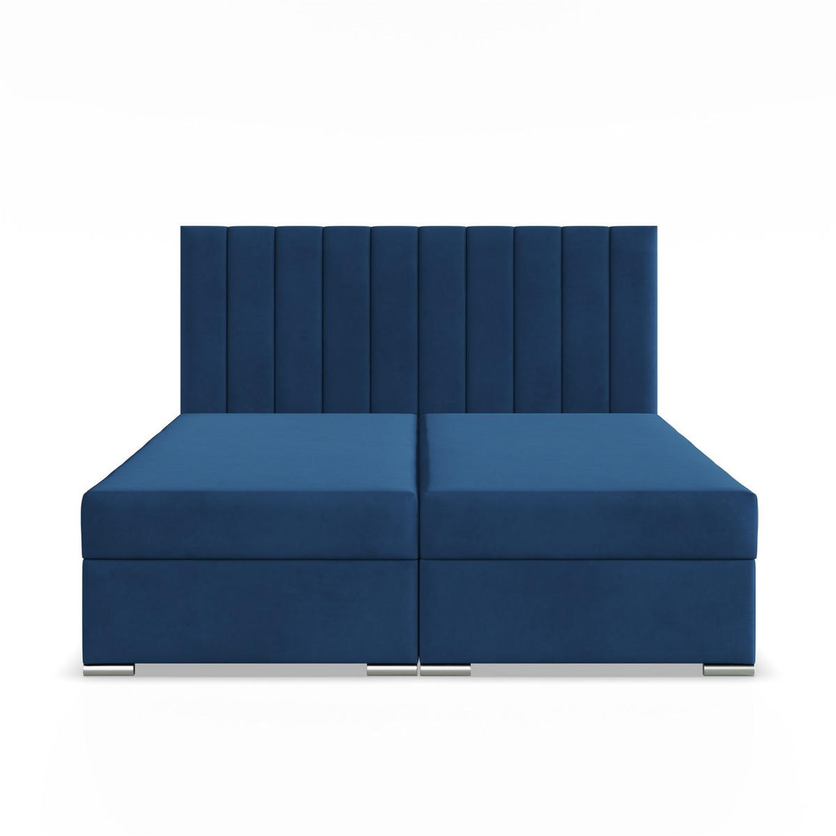 BOXBETT MIT KOPFTEIL 160x200 AGEN, Blau - Dunkelblau, Textil (160/200cm) - Mebligo