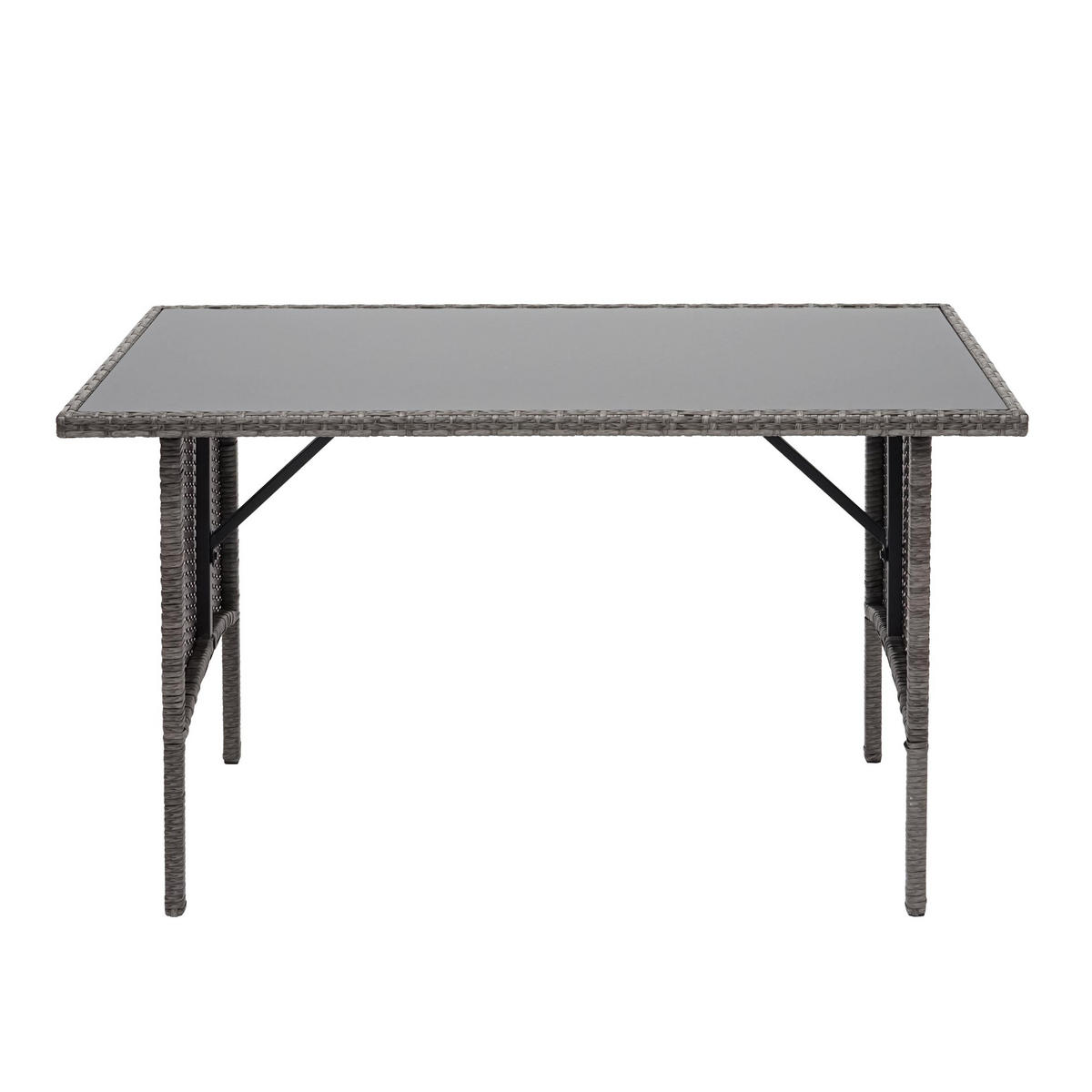 POLY-RATTAN ESSTISCH rechteck Grau - Grau, Kunststoff (60/112/68cm) - MCW