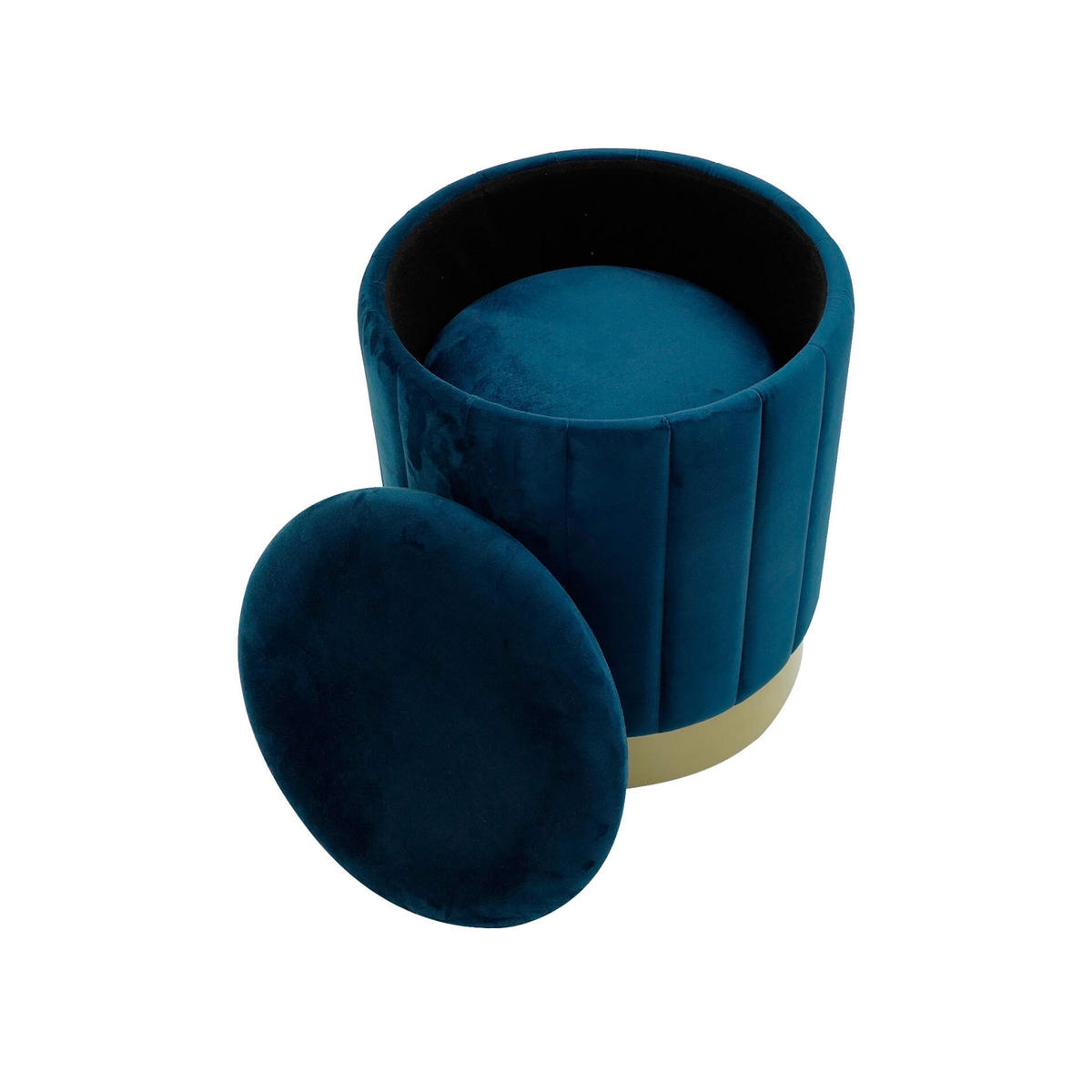 FUSSHOCKER 2er Set Blau 35/35/44 cm - Blau, Textil (35/44/35cm) - Mobili Rebecca