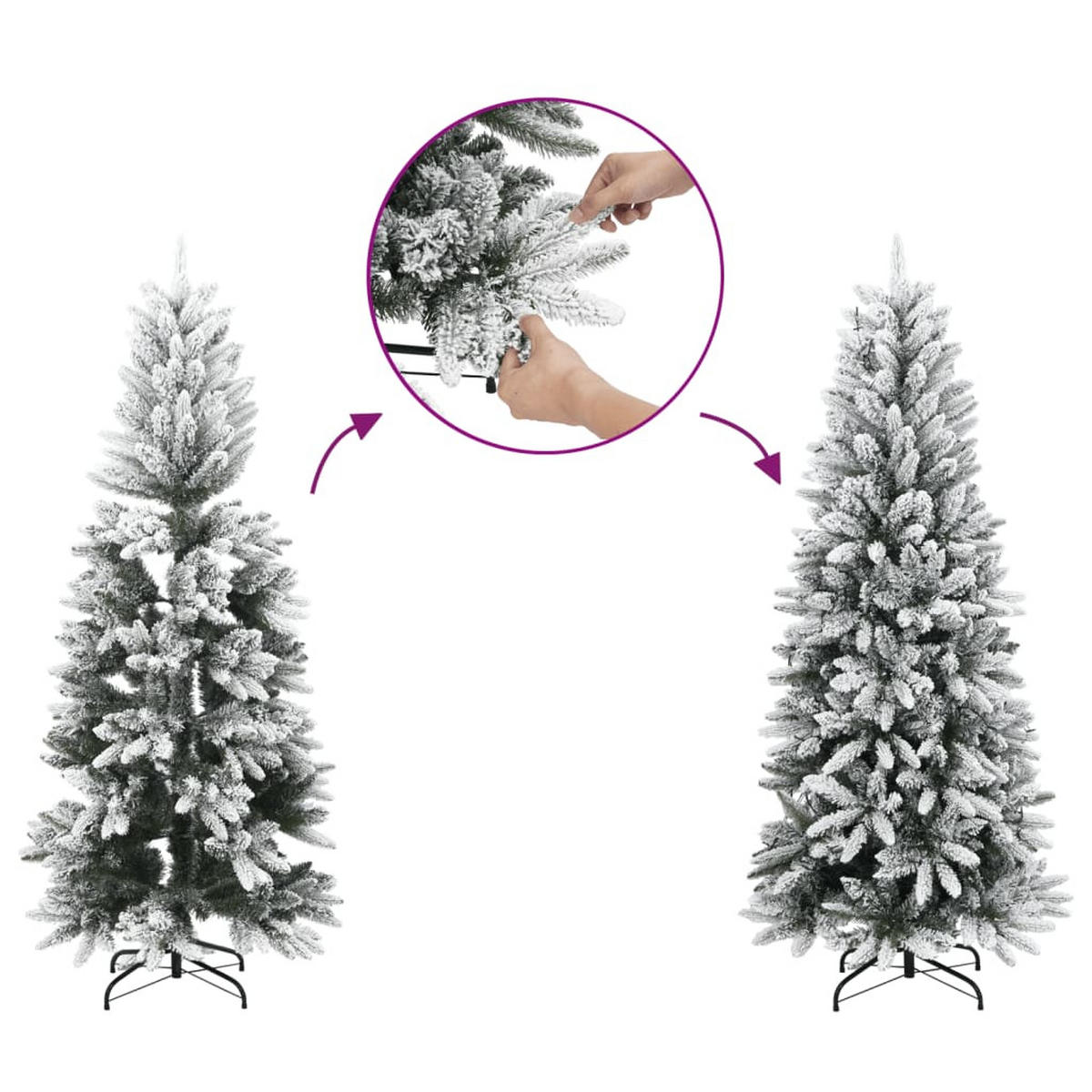 WEIHNACHTSBAUM Künstlicher Beschneit 180 Cm Pvc&Pe - Weiß, Kunststoff (180cm) - vidaXL