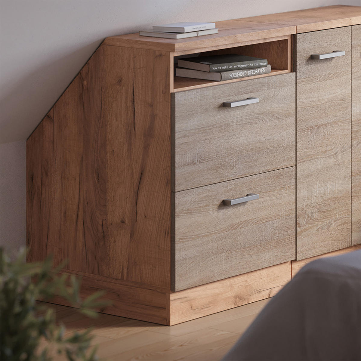 ŠIKMÁ SKRIŇA Rion Sonoma 60 x 81.6 cm s 2 zásuvkami, korpus skrine hĺbka 60 cm - dub medový/dub sonoma, kompozitné drevo (60/83.8/60cm) - Vicco