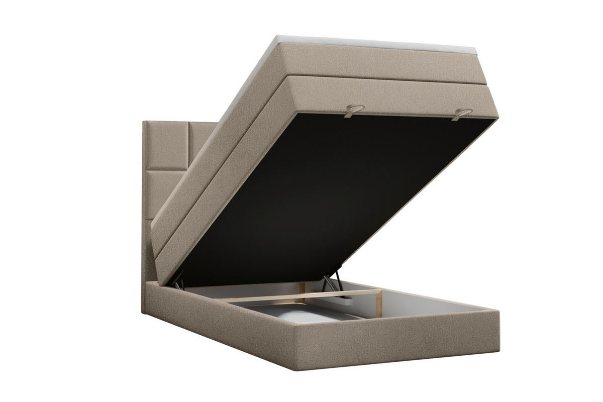 BOXBETT Olaf Premium 120x200 Beige - Beige, Textil/Metall (120/200cm) - VLR BEDS