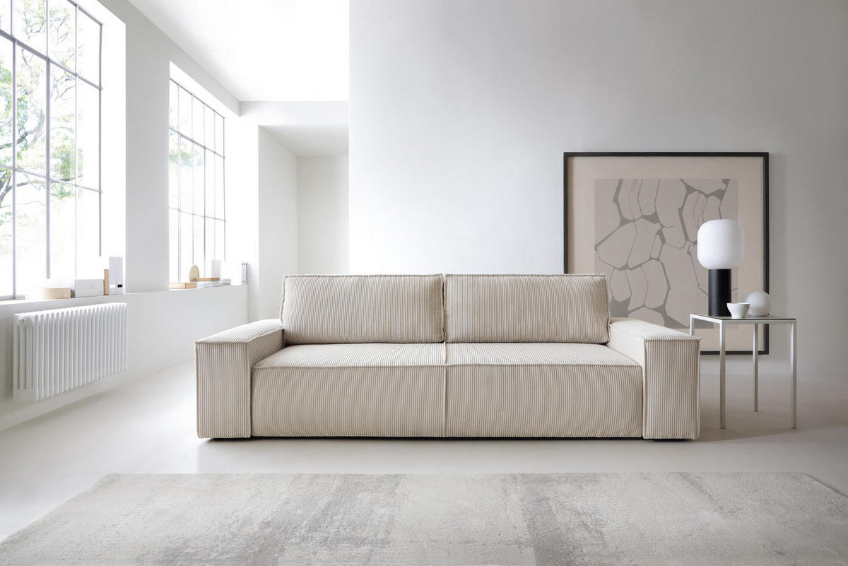 SOFA FIORD Beige 257x102x85 cm - Beige, Textil (257/85/102cm) - FURNLUX