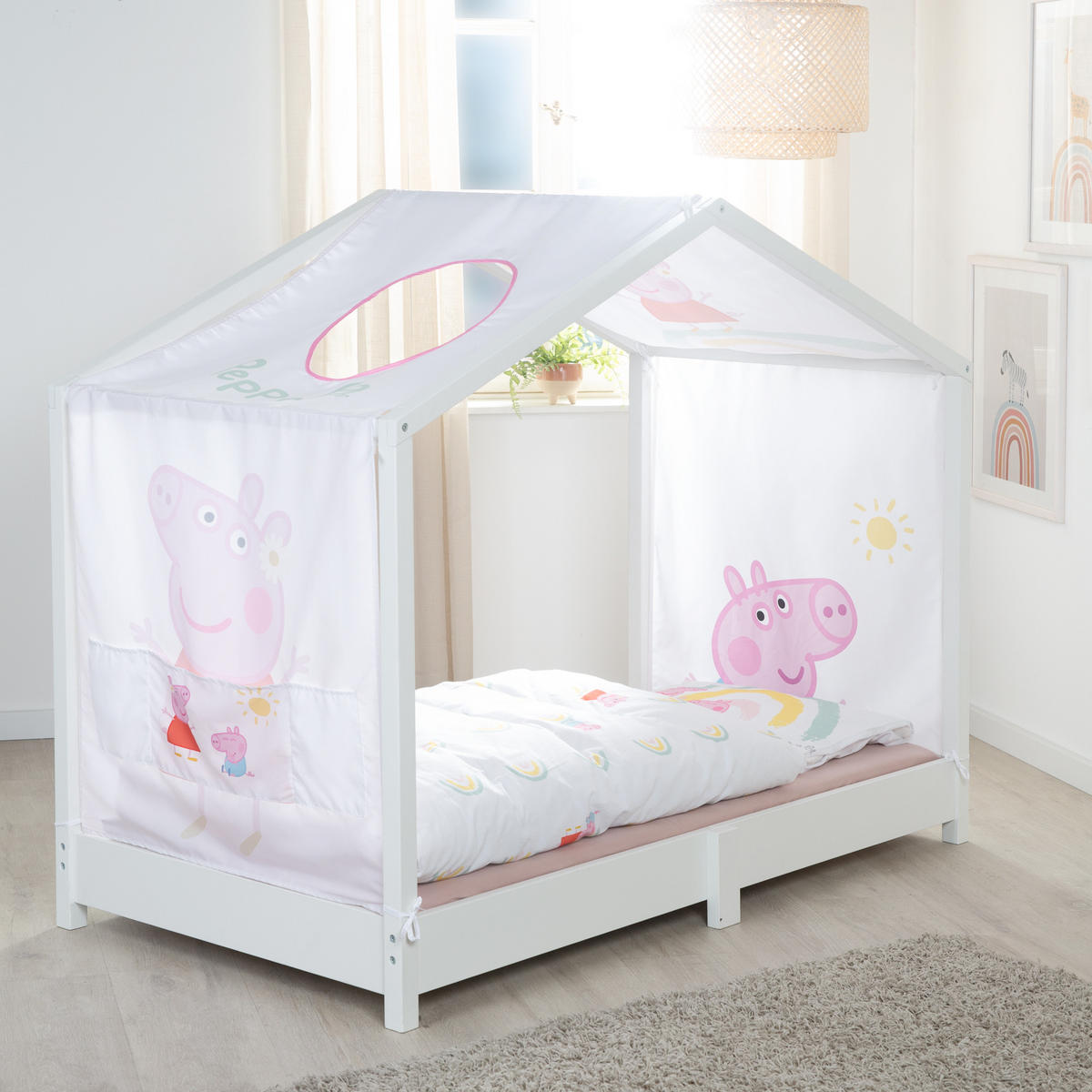 HAUSBETTBEZUG 70 x 140 cm Peppa Pig - Weiß, Kunststoff/Textil (70/140cm) - Roba
