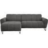ECKSOFA Volare Mini ohne Schlaffunktion dunkelgrau, links, Storm-Stoff - Dunkelgrau/Schwarz, Textil/Metall (256/165cm) - Beautysofa