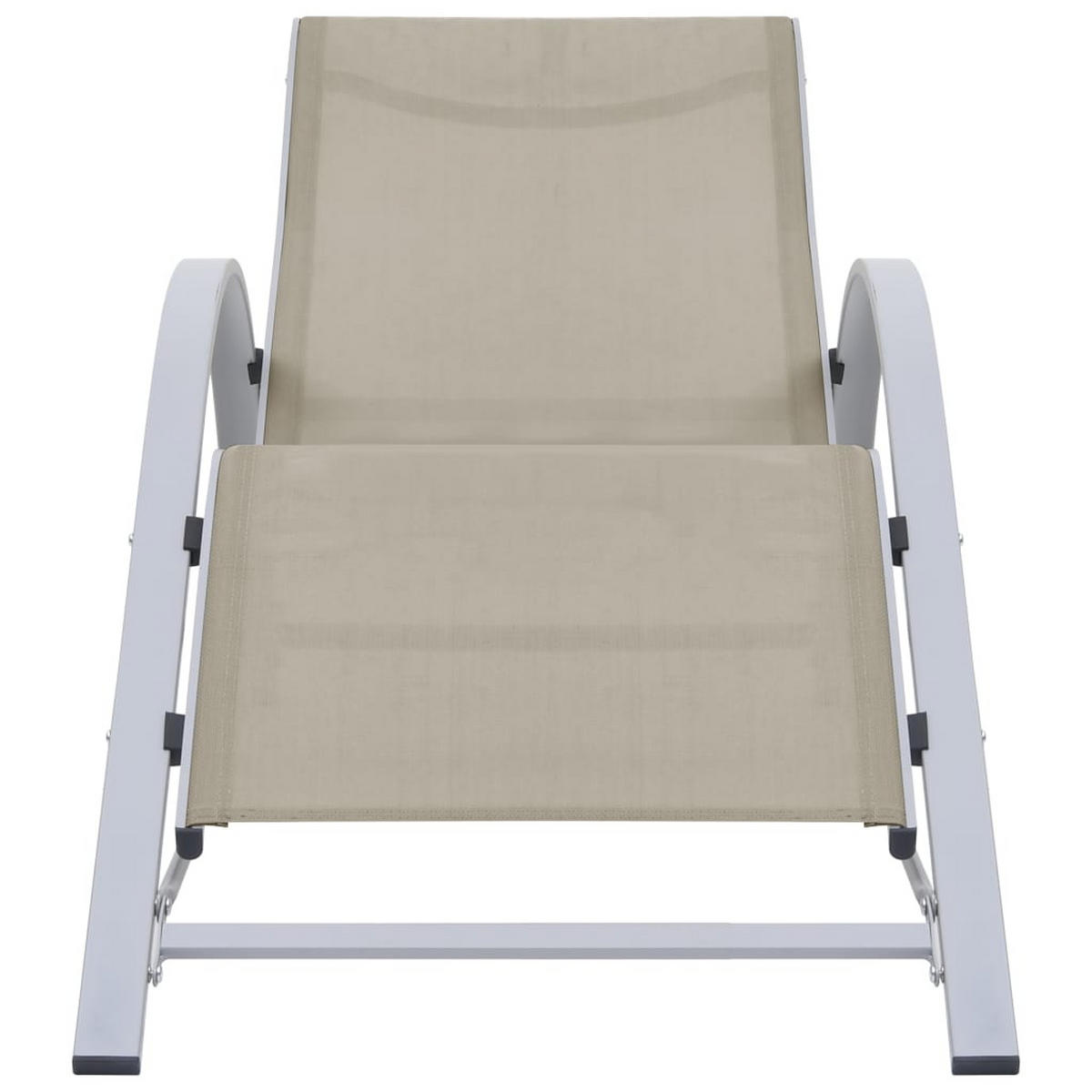 SONNENLIEGE Textilene und Aluminium Creme - Creme, Textil (60/66/167cm) - furnicato