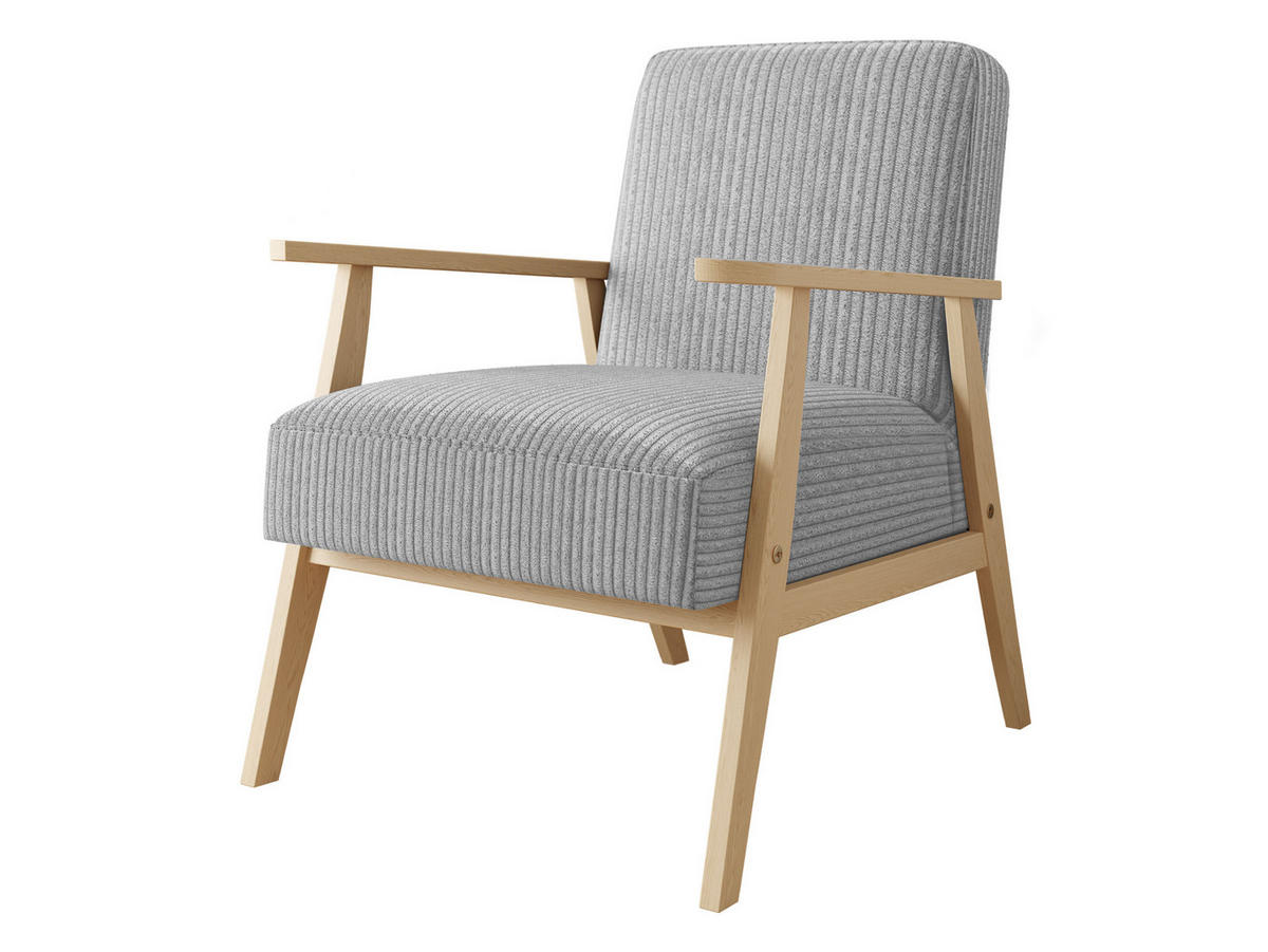 SESSEL Retro Cord - Naturfarben, Holz/Textil (59/76/67cm) - MIRJAN24