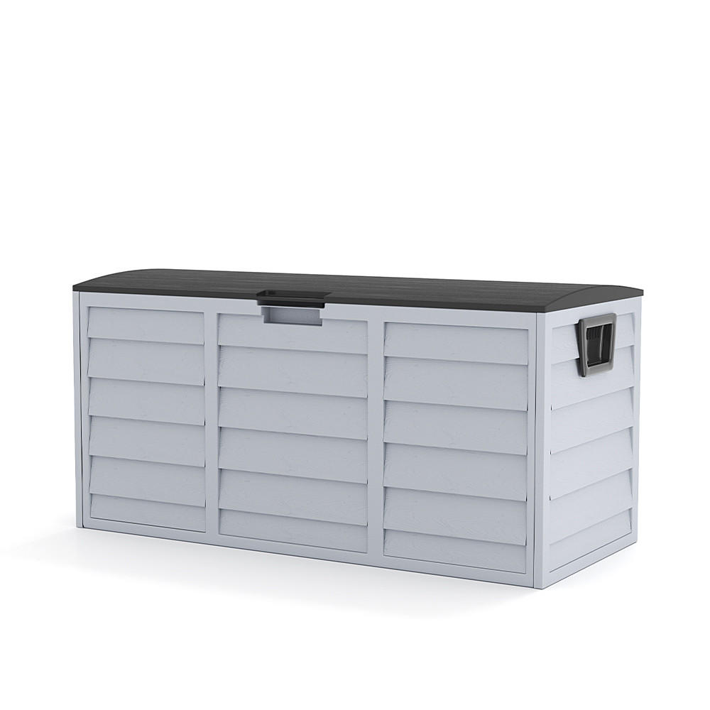 GARTENBOX 290L Abschließbar Wasserdicht Kunststoff Schwarz - Schwarz/Grau, Kunststoff (112/54/49cm) - Livingandhome