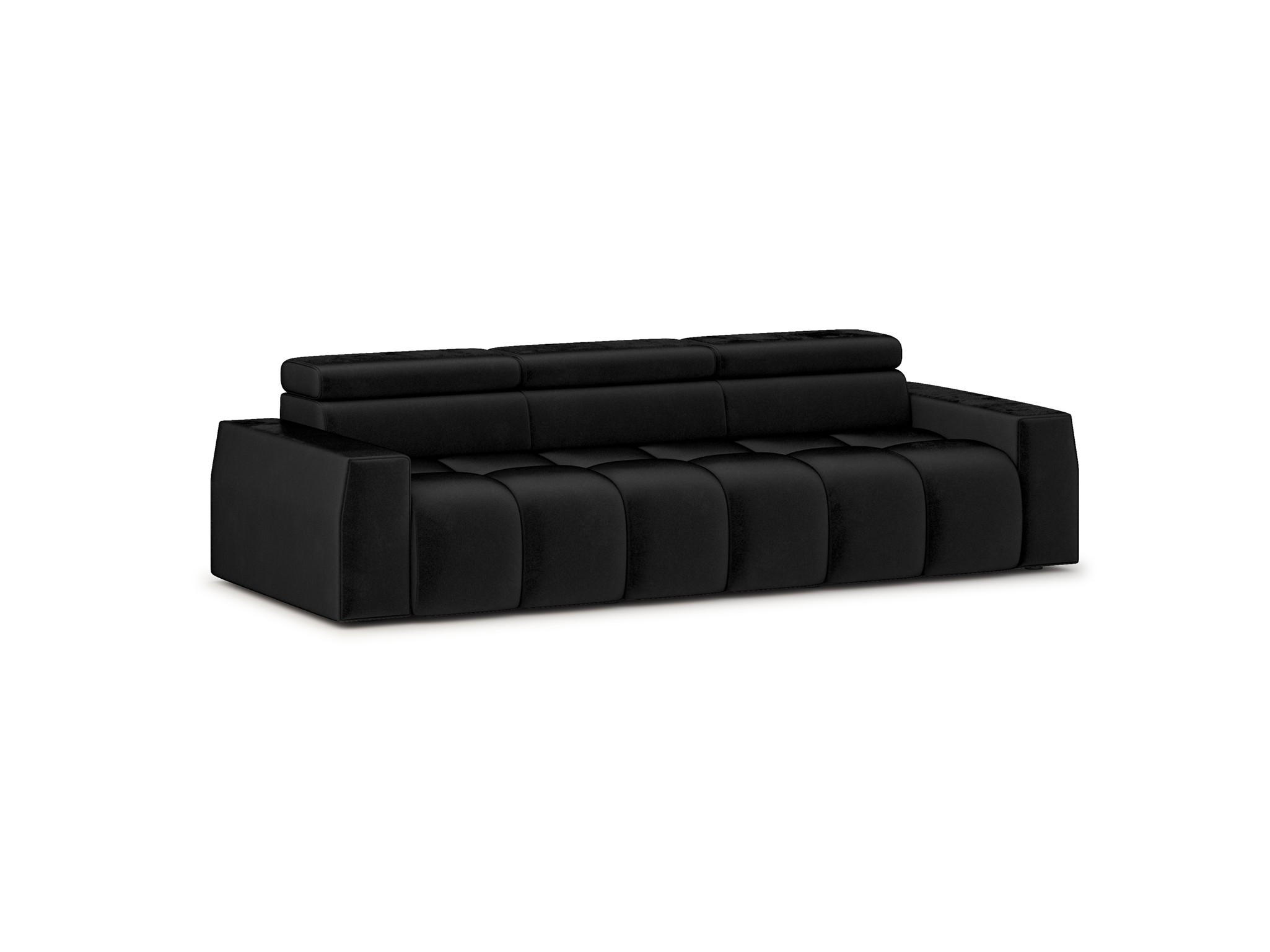 SOFA Darcy - Schwarz, Holzwerkstoff/Textil (303/98/115cm) - Fun Möbel