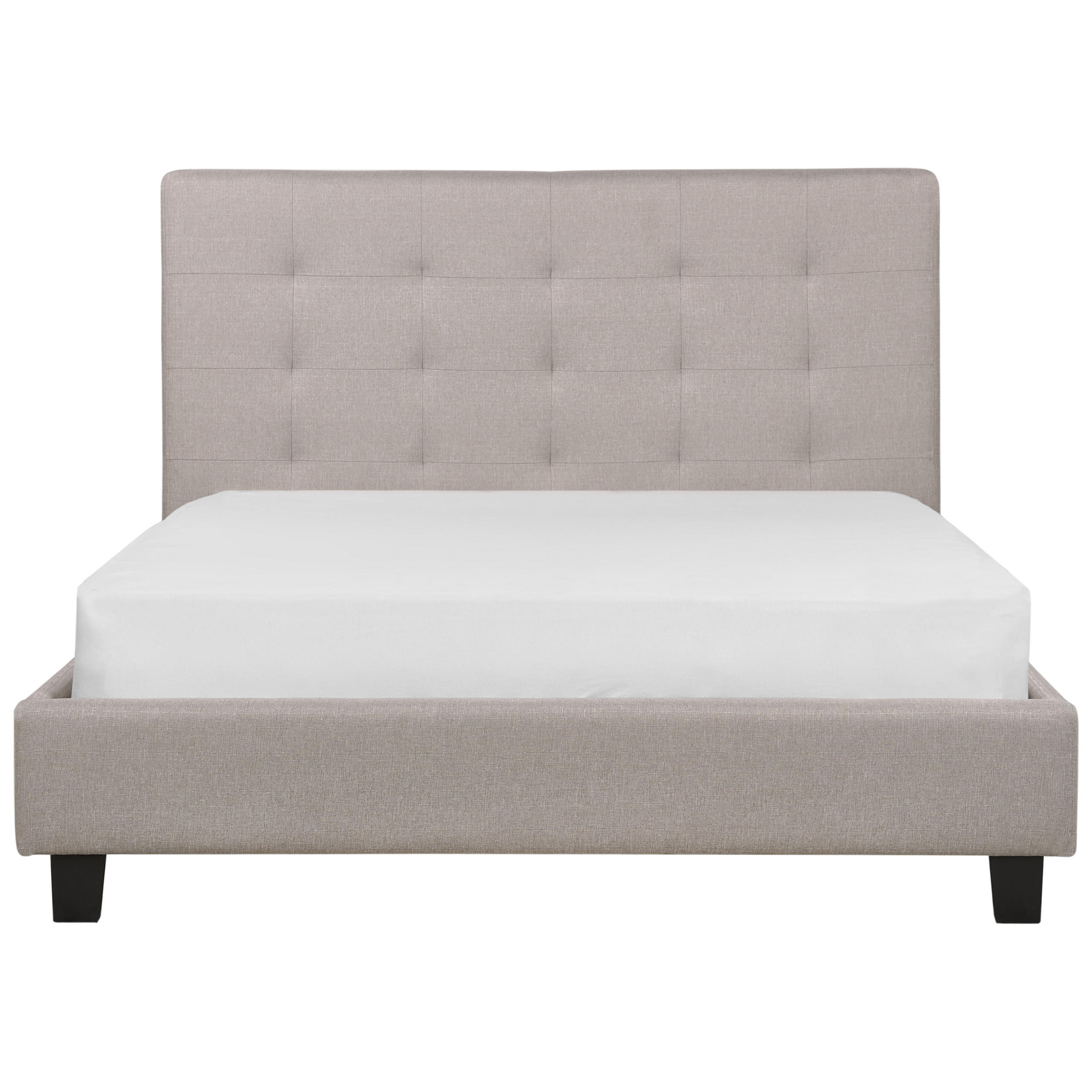 BETT mit Lattenrost 140x200 cm Grau La Rochelle - Hellgrau, Textil (140/200cm) - Beliani