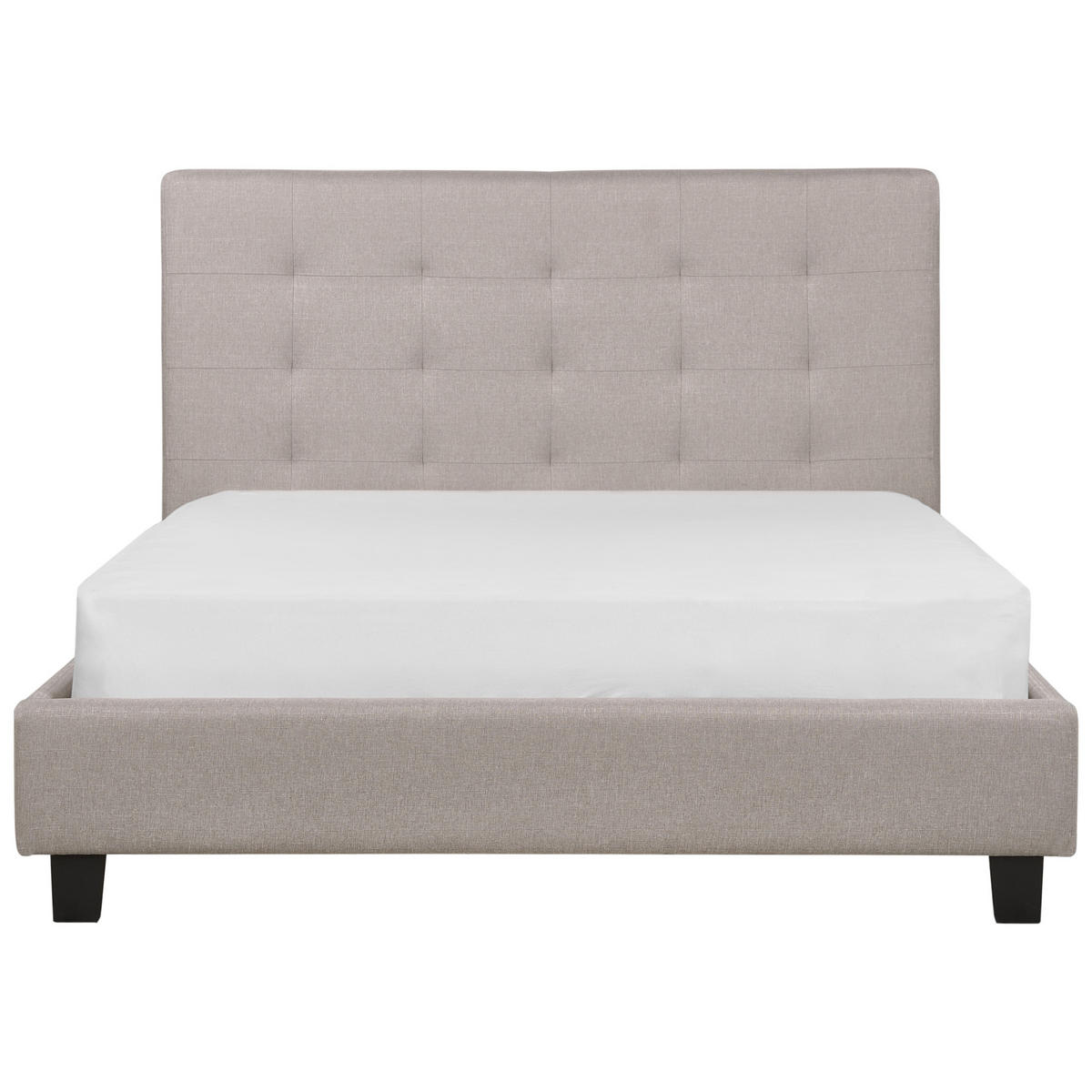 BETT mit Lattenrost 140x200 cm Grau La Rochelle - Hellgrau, Textil (140/200cm) - Beliani