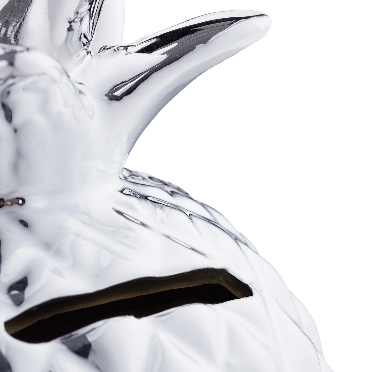 ANANÁSOVÁ sporenka - strieborná, textil/keramika (9/16/9cm) - Relaxdays