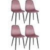 ESSZIMMERSTÜHLE 4er-Set MOVI Pink Samt Metall 88x44x51 cm - Pink, Metall (44/88/51cm) - DELUKE