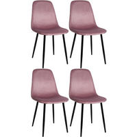 ESSZIMMERSTÜHLE 4er-Set MOVI Pink Samt Metall 88x44x51 cm - Pink, Metall (44/88/51cm) - DELUKE