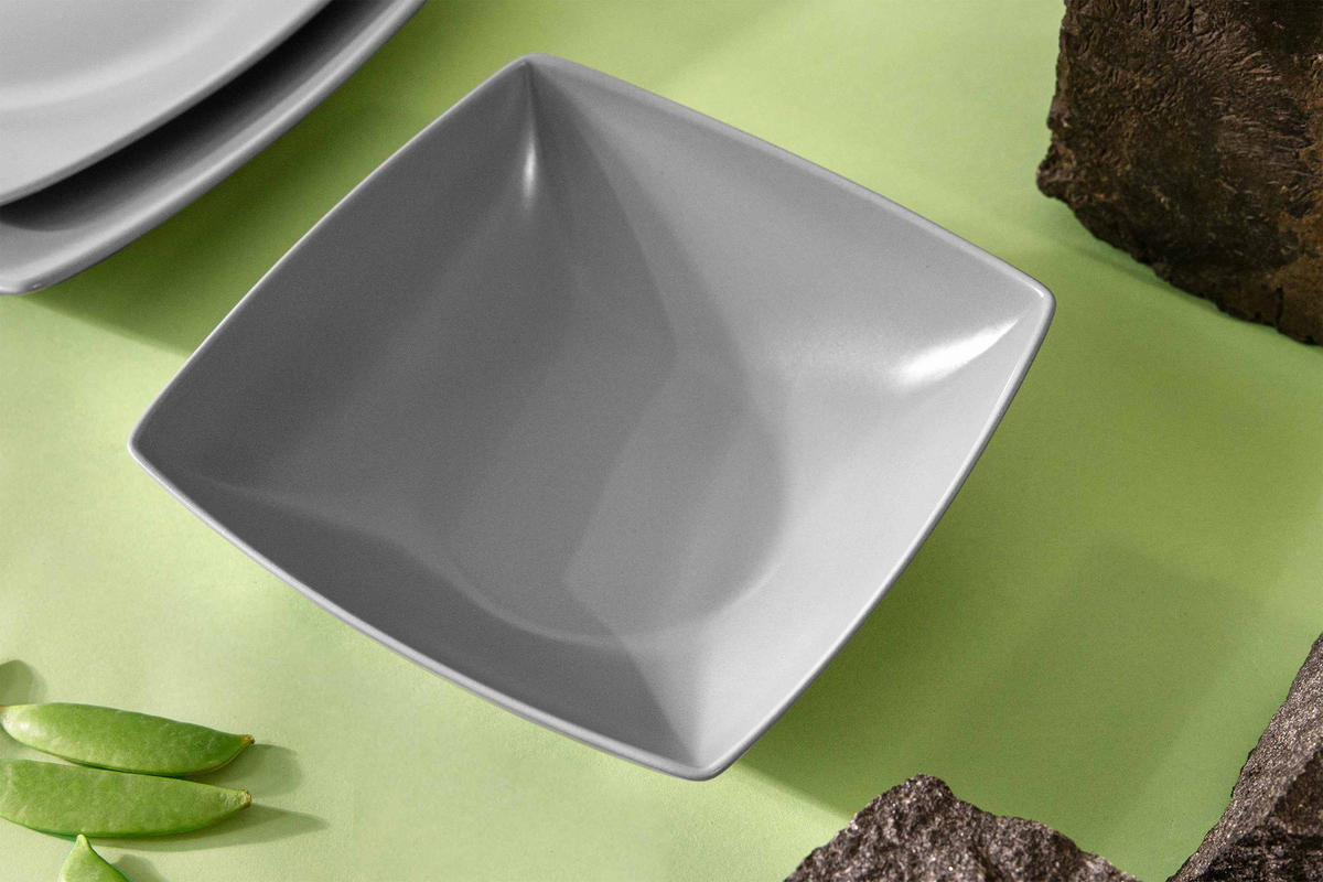 TELLERSET EPIRI Suppenteller 6 Personen 6-tlg - Grau, Keramik (17cm) - KONSIMO®