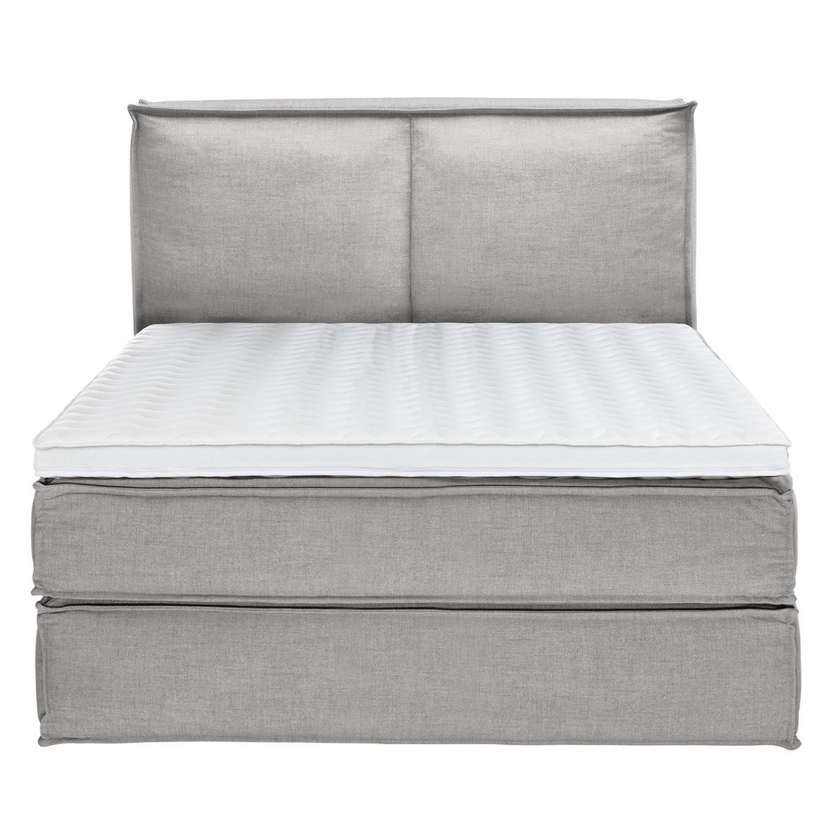 BOXSPRINGBETT mit Kopfteil - Premium - Grau, Textil (160/200cm) - home24